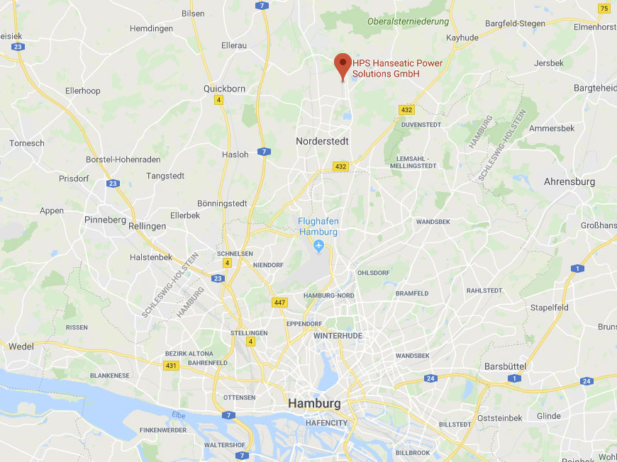 HPS - Regionale Karte vom Standort Hamburg bei Norderstedt